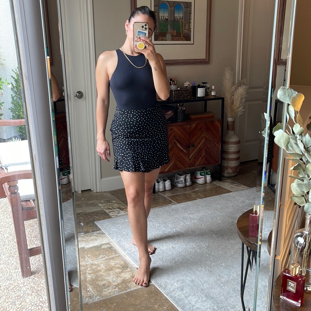 Madewell silk ruffle-edge skirt in star scatter